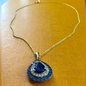 EFFY@ Multi-Gemstone (1-3/8 ct. t.w.) & Diamond (1/5 ct. t.w.) Teardrop 18" 14K